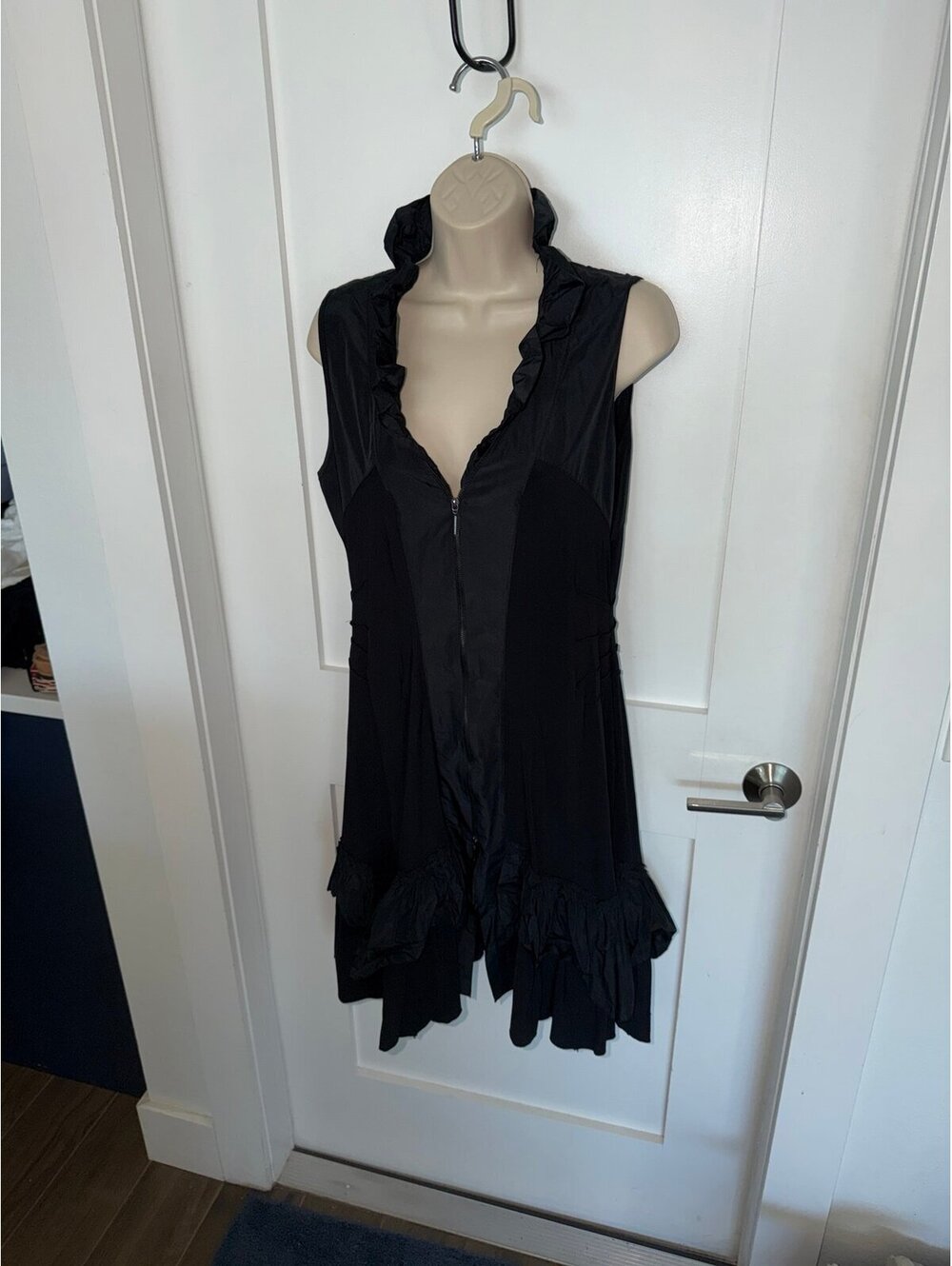 Sun Light Dress ruffle collar stretchy zipper front layered party goth formal